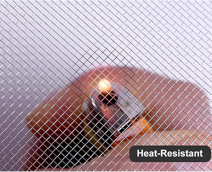 Stainless Steel Woven Wire Mesh, Stainless Steel Wire Metal Mesh Sheets, 8 Mesh Steel Woven Mesh Rodent Proof Garden Insect Screen Heat-Resistant Metal Filter Screen Sheet