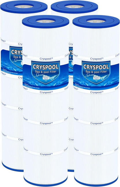 Cryspool® 07077 Filter Compatible with CCP420, Clean and Clear Plus 420, PCC105-PAK4, R173576, C-7471, 178584, 817-0106, FC-6470, 4×105 Sq. Ft Pool Filter Cartridges, L×OD: 26-1/16"×7”, 4 Pack