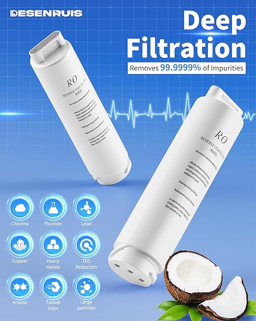 Reverse Osmosis System, Dual RO Water Filter, 800 GPD Fast Flow, 3:1 Pure to Drain, Tankless Under Sink RO System, Reduce PFAS & TDS, Smart LED Faucet