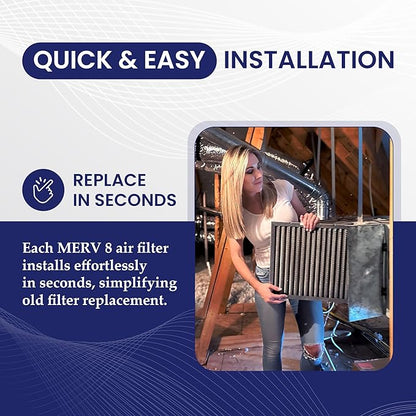 | Merv 8 | Washable & Reusable AC/Furnace Filter | Lifetime HVAC & Furnace Air Filter | Washable | Superior particle-holding Ability | Premium Quality Aluminum | 14x25x1