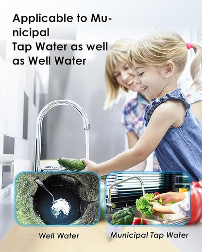 Waterdrop Whole House Water Filter System, with Carbon Filter and Sediment Filter, 5-Stage Filtration, Highly Reduce Lead, Chlorine, Odor and Taste, 2-Stage 5 Micron WD-WHF21-PG, 1" Inlet/Outlet