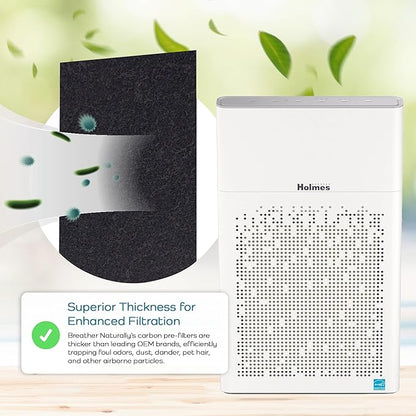 Breathe Naturally - Hapf600 HEPA Carbon Filter Replacement for Holmes Air Purifiers - High Efficiency Carbon Air Cleaner Filters - Compatible with Holmes HAPF600 Series - (2 Pack Carbon Filter C)