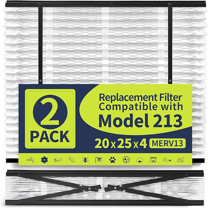 IYOUYA 2 Pack 213 Replacement Filter Compatible with AprilAire Whole House Air Purifiers 1210,1620,2210,2216,3210,4200,20x25x4 MERV-13 Furnace Filter, Not fit for 1213 UPGRADE KIT(MODEL 2120 OR 2200)