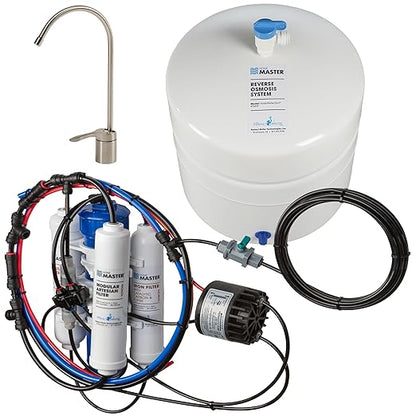 Home Master TMHP-L HydroPerfection RO System, 9-stages, 99% rejection DOW membrane, Patented 2-pass Remineralization, 4.5sec Fill Rate, 1:1 Waste Ratio, UV 99.9% EPA 97952AZ1, Lux Faucet, Fridge Ki