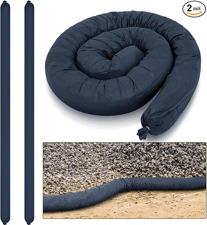 2 Pcs Sediment Filter Erosion Control Blanket Silt Fence Sock with Stuffers Drain Stormwater Sediment Filter for Erosion Control and Storm Drain Protection (5" x 15')