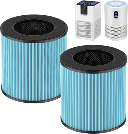 B-D02L/M05 Smoke Remover Replacement Filter, Compatible with MOOKA B-D02L/M05 Air Purifiers, for VEWIOR B-D02U, KOIOS B-D02L, for Tailulu D10 Air Purifiers, Blue, 2 Pack