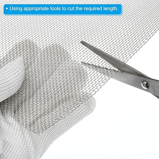 PATIKIL 40" L x 10" W Woven Wire Mesh, 12 Mesh 316L Stainless Steel Air Vent Filter Screen for Window Security Vent Cover Filtration Animals Fence