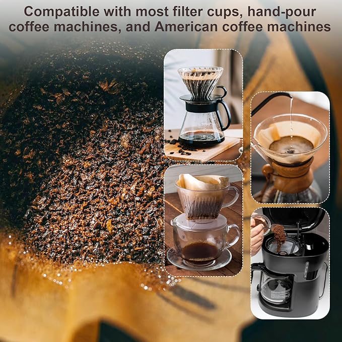 Coffee Filters #4, Unbleached Natural Coffee Filters 8-12 Cup, Disposable Coffee Filters, 4 Cone Paper Compatible with Ninja Coffee Maker, Pour Over and Drip Coffee Maker, 400 Count