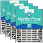 Nordic Pure 20x25x5 (Actual Size: 19 3/4 x 24 1/4 x 4 7/8) Air Bear Replacement 266649-102 MERV 14 Air Filters 4 Pack
