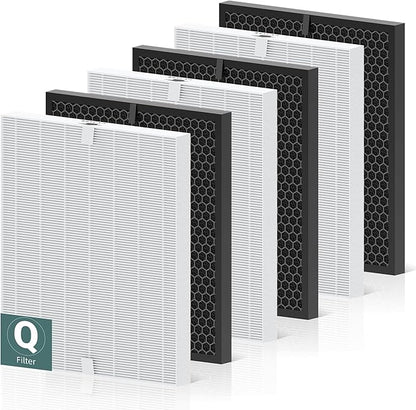 5510 5520 Replacement Filter Q for WINIX 5510 5520 PlasmaWave Air Purifier, H13 True HEPA and Activated Carbon Filter Combo Pack, Part # 1712-0123-00, 3 Set