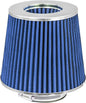 Mortar Aftermarket Auto Air Filter Replacement - Car Enthusiast Class Universal Cold Air Intake Gulps in More Air for More Engine Power & Passionate Induction Sound, 3.25 In, Blue