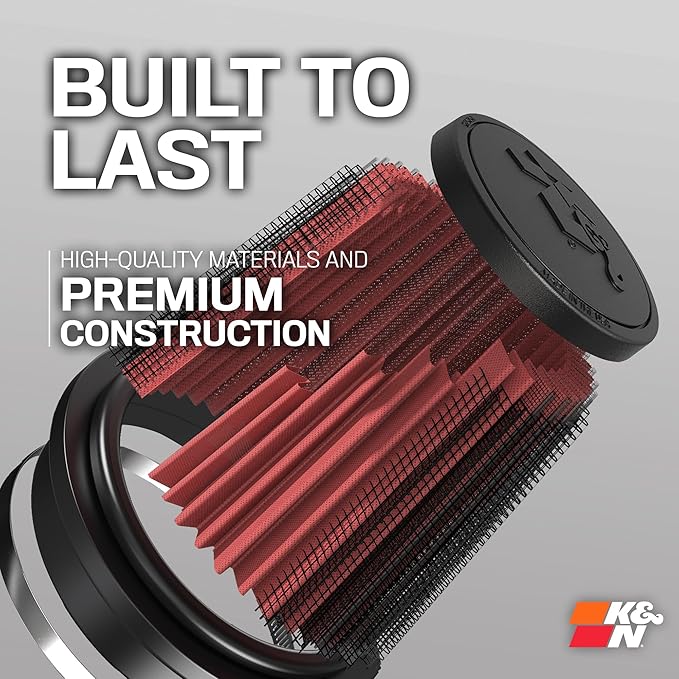 K&N High-Flow Original Lifetime Universal Clamp-On Air Filter: High Performance, Premium, Washable: Flange Diameter: 6 In, Filter Height: 8 In, Flange Length: 1 In, Shape: Round Tapered, RF-1020
