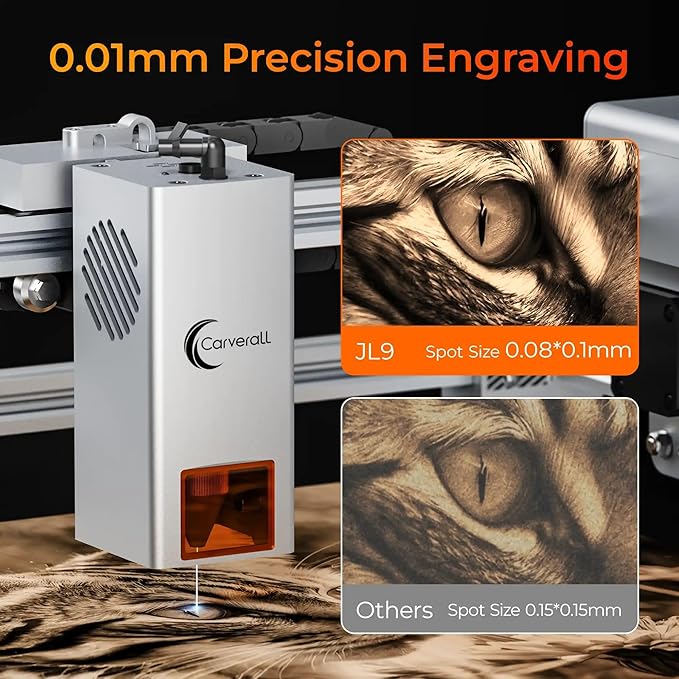 JL9 20W Laser Engraver and Cutter with Air Assist, Laser Engraving Machine for Wood Metal Acrylic Glass Stone, Powerful DIY CNC Laser Cutter 11.8" x 11.8" 20000mW Class1