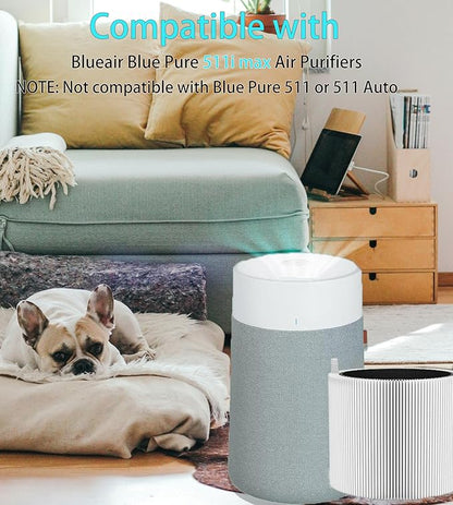 511i Max Replacement SmokeBlock Filter Compatible with Blue Pure 511i Max Air Purifier, Premium Filter & Activated Carbon Filter,2 pack