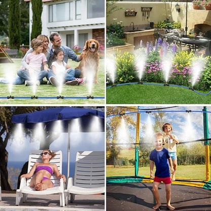 Upgraded 33FT Chicken Coop Cooling System with Water Filter Misting Cooling System Line & 20 Brass Mist Nozzles Teflon Tape 3/4" Adapter Chicken Coop Accessories for Patio Backyard Outdoor Summer Heat