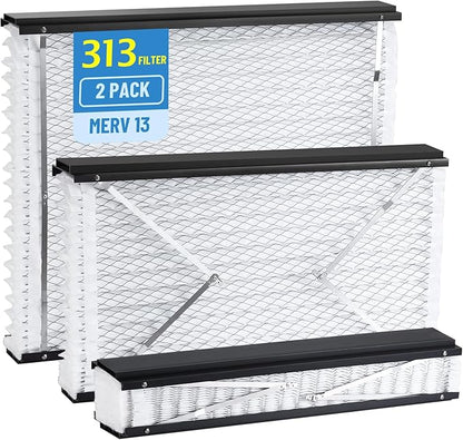 2 Pack 313 Replacement Air Filter, 20 x20 x4 Inches, MERV 13 Furnace, Compatible with AprilAire 1310, 2310, 3310, 4300 Whole House Air Purifier