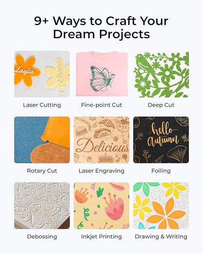 xTool M1 Ultra Laser Cutter and Engraver Machine, 4-in-1 Craft Machine with 10W (10000mW) Class I Laser Engraver, Inkjet Printing, Blade Cutting, Pen Drawing, Use on 1000+ Materials - Premium Bundle