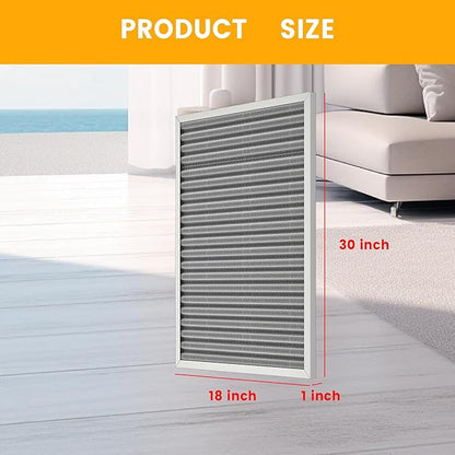 18x30x1 HVAC Furnace Air Filter, Lasts a Lifetime, Washable, the Last HVAC Filter You Will Ever Buy, Breathe Safely at Home or in the Office,Merv 8(Actual Size:17.5x29.5x0.82 Inch)