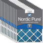 Nordic Pure 20x20x1 (Actual Size: 19 1/2 x 19 1/2 x 3/4) Pleated MERV 7 Air Filters 12 Pack