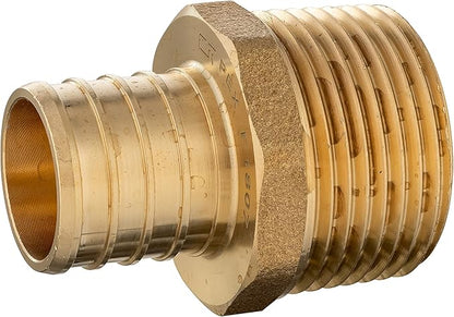 (Pack of 5) Pex 3/4 Inch x 3/4 Inch Male NPT Adapter Brass Crimp Fittings,(PEX1807021-5PCS)