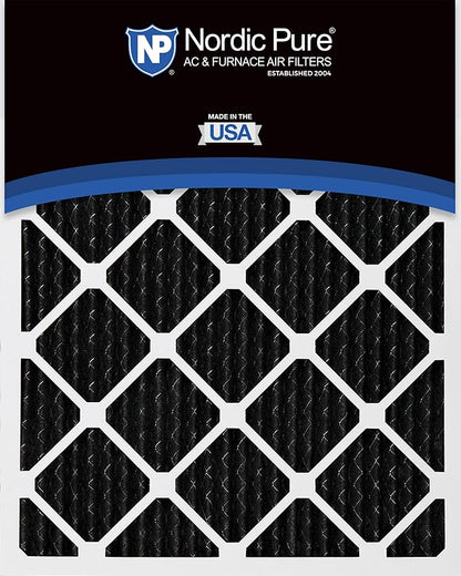 Nordic Pure 18x24x1 (Actual Size: 17 1/2 x 23 1/2 x 3/4) Pure Carbon Pleated Odor Reduction Furnace Air Filters 2 Pack