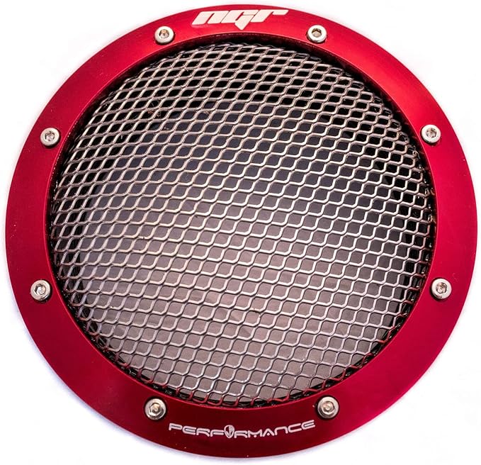 NGR Turbo Filter (Drag Edition) | Universal 4 inch & 3.5 inch Turbo Screen Protector | Cold Air Intake Turbo Screen for Engine Performance & Protection | Red