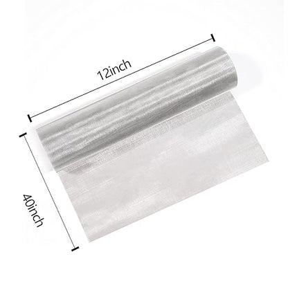 304 Stainless Steel Woven Wire 120 Mesh Fine Screen Mesh Steel Woven Mesh for Filter Mesh, Filtration Cloth, 12 x 40 Inch