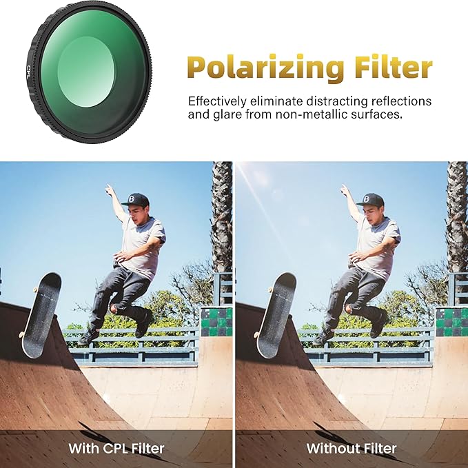 Walking Way CPL & ND Filter Set Compatible with DJI Osmo Action 5 Pro/Action 4-5 Pack (CPL, ND8/ND16/ND32/ND64),Multi-Coated/Aluminum Frame