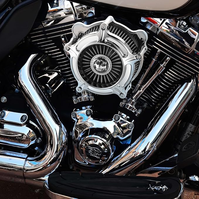 Air Filter Cleaner for Harley Davidson Softail Touring Street Road King Glide Trike for Harley Davidson Air Intake Filters for Softail Dyna 93-15, Touring 01-07 Grey