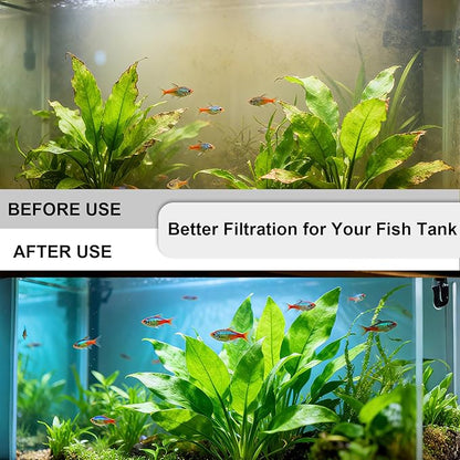 4 Set Aquarium Media Maintenance Kit, Replacement for Seachem Tide 55-Gallon Filter — Includes 4 Blue Sponges, 4 Bags of Activated Carbon, 4 Ceramic Rings, and 4 Mesh Bags.