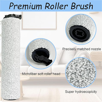 Replacement Brush Rollers and Filters for Bissell CrossWave HF2/3845N/3831 Floor Scrubber Wet-Dry Vacuum Cleaner, 2 Roller Brushs, 2 Filters, 1 Cleaning Brush