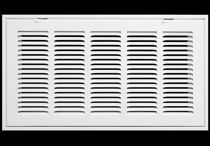 HVAC Premium 20" X 6 Steel Return Air Filter Grille for 1" Filter - Fixed Hinged - Ceiling Recommended - HVAC Duct Cover - Flat Stamped Face - White [Outer Dimensions: 22 5/8" X 8 5/8"]