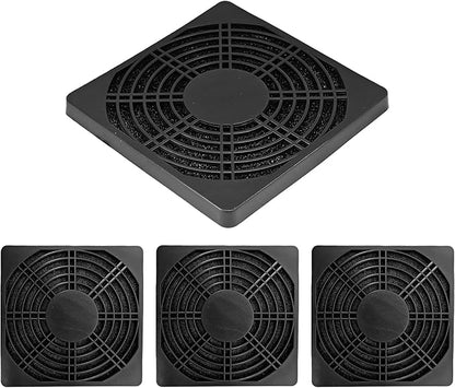 4Pcs 120mm Cooling Fan Filter, Plastic Dustproof Mesh Cover for PC Computer Case, Effective Dust Protection, Easy Installation, Reusable Filter Grill Black