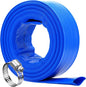 DAVCO 2" x 50 ft Pool Backwash Hose, Heavy Duty Reinforced Blue PVC Lay Flat Water Discharge Pump Hoses For Swimming Drain Pools and Clean Filters,with 1 Clamp