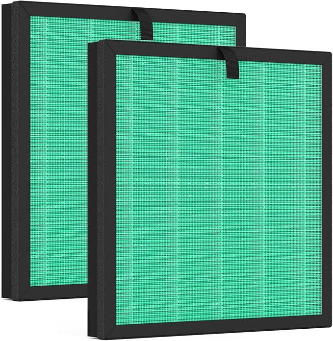2 Packs G3 Replacement Filter Compatible with Ameifu G3 Vewior A3 Tailulu HQZZ-260 Air Purifi-er, 3-in-1 Filter of Premium Filter and Activated Carbon Filter,Green
