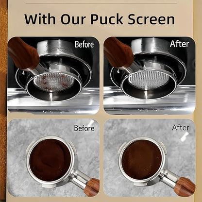 Espresso Puck Screen for 54mm Portafilter Basket, 1.7mm Thickness Made with 316 Stainless Steel, Coffee Machine Reusable Filter for Barista Accessories (54mm）