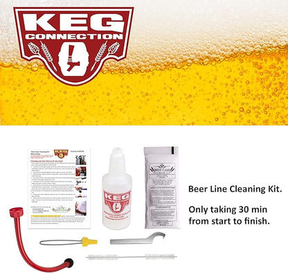 Kegconnection Kegerator Beer Line Cleaning Kit - Easy and Safe to Use Keg Cleaner - with Brew Clean Solution and More