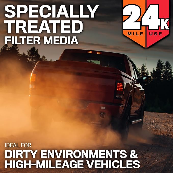 K&N Engine Air Filter: Extended Life 24,000 Mile Replacement Air Filter: Compatible with 2017-2019 Ford Truck Super Duty V8 (F250, F350, F450, F550), KNF-0644