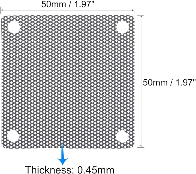 uxcell PC Dust Fan Screen with Screws for Cooling Dustproof Case Cover PVC 50mm 5pcs