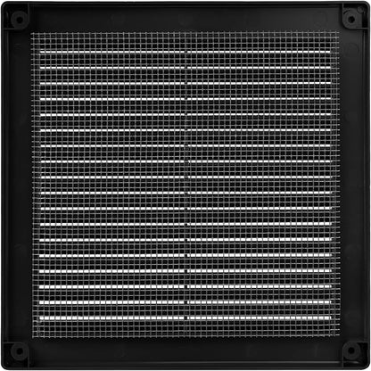Vent Systems 6" x 6" (Opening Dimensions) - Pack of 2 - Black Plastic Soffit Vent Cover - Durable Flat Square Air Vent Grille with Mesh Screen - Ventilation Grill Wall & Ceiling Indoor & Outdoor