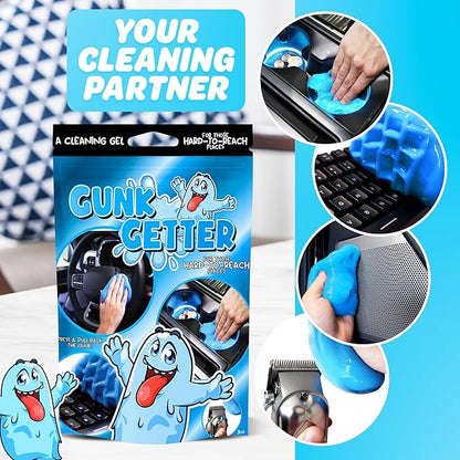 Cleaning Gel for Those Hard to Reach Places, Automotive Cup Holder Electronic Keyboard Office, Slime Gel Cleaner Dust Crumb Removal (Resealable Pouch, Blue, 3oz) 12 Pack