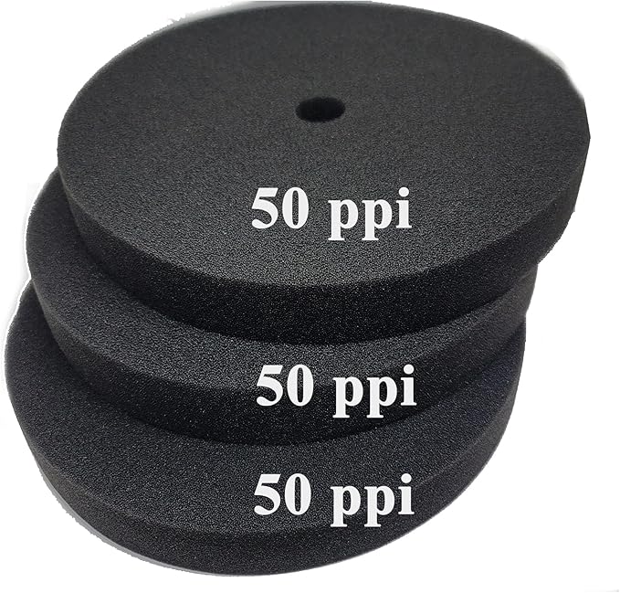 Aquarium Pond 5 Gallon Bucket DIY Bio Sponge Filter Media Pad Rounded 11x11 (50ppi 3 Pack)
