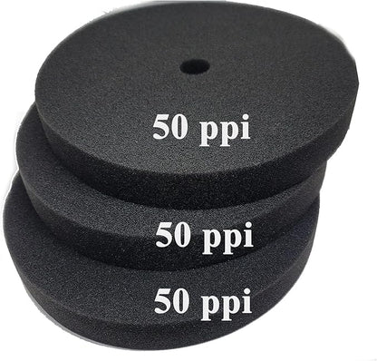 Aquarium Pond 5 Gallon Bucket DIY Bio Sponge Filter Media Pad Rounded 11x11 (50ppi 3 Pack)