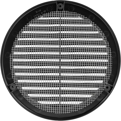Vent Systems 6" Inch (Opening Dimensions) - Pack of 50 - Black Soffit Vent Cover - Plastic Round Air Vent Grille - Built-in Mesh Screen - HVAC Register Louver for Bathroom, Home, Kitchen