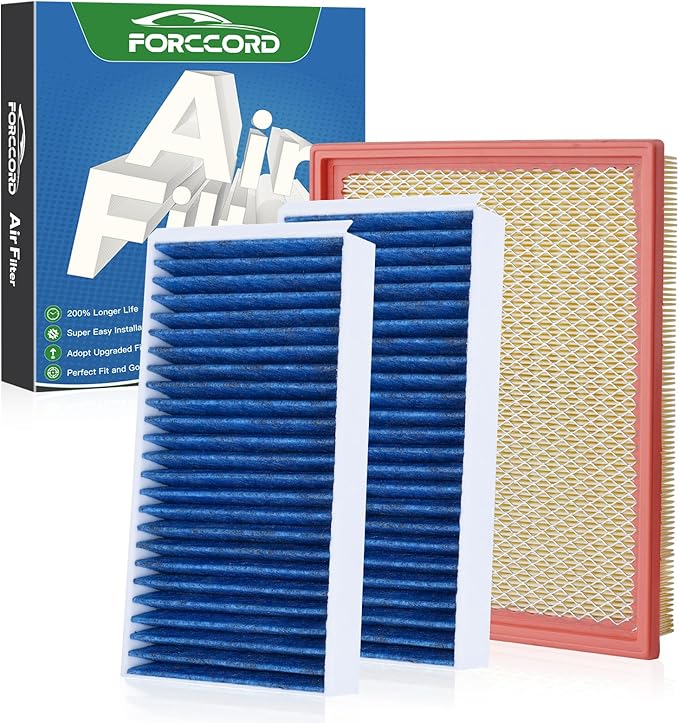 2*Cabin Air Filter and 1*Engine Air Filter Fit for Nissan Frontier NV1500 NV2500 NV3500 Pathfinder Xterra & Suzuki Equator Activated Carbon Cabin Filter Replace#CF10553 CA7440 Car Accessories