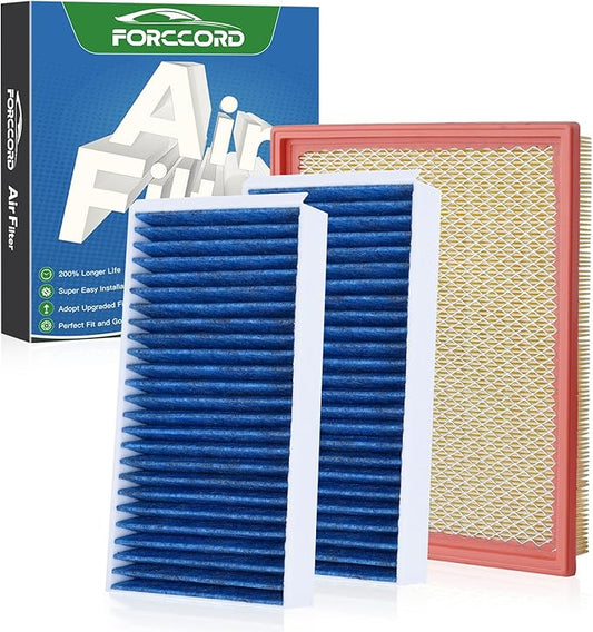 2*Cabin Air Filter and 1*Engine Air Filter Fit for Nissan Frontier NV1500 NV2500 NV3500 Pathfinder Xterra & Suzuki Equator Activated Carbon Cabin Filter Replace#CF10553 CA7440 Car Accessories