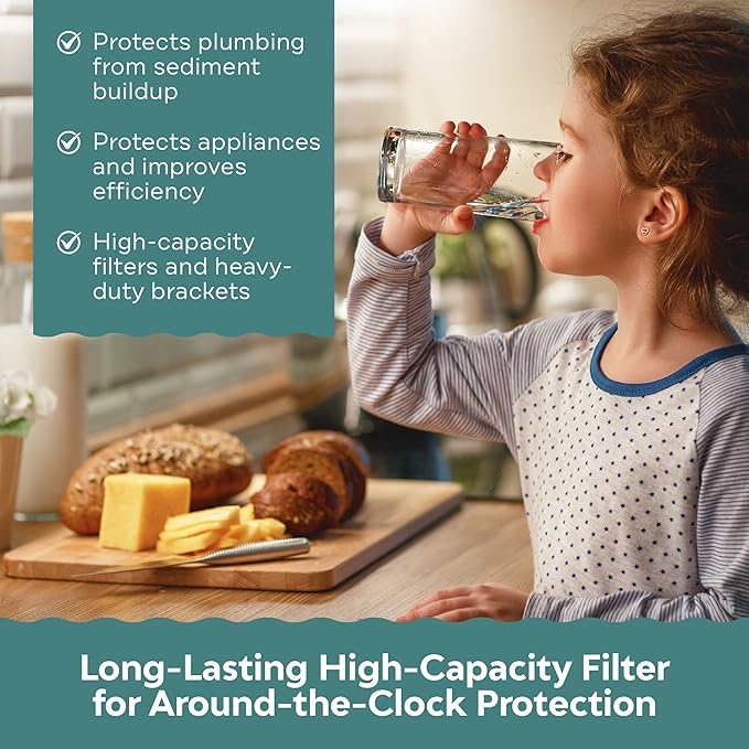 Applied Membranes Inc. 3-Stage Whole-House Water Filter System, (#)-Inch Lead Filter Cartridges