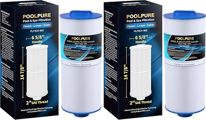 POOLPURE PLF6CH-960 Spa Filter Replaces PJW60TL-F2S, Jacuzzi Filters J-300, J400, Filbur FC-2800, 6540-476, 6540-383, Hot Tub Filter with Closed Handle(Not be Removed) 1PACK (Pack of 2)