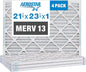 Aerostar 21.5x23.5x1 MERV 13-4 Count - Pleated Furnace & Air Conditioner Filters - Removes Bacteria, Dust, Cold & Flu Germs, Lint, Mold, Pet Dander, Allergy-Causing Pollen, Smog, Smoke & Viruses