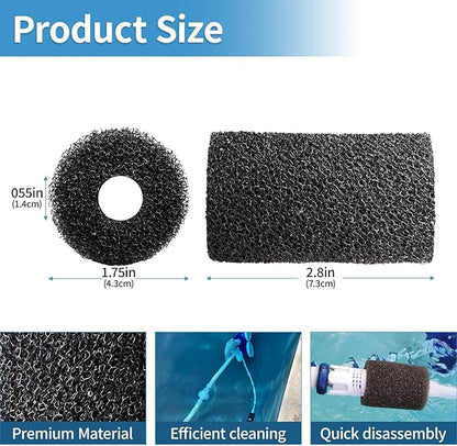 12 Packs Aquarium Fish Tank Filter Sponge, for Polaris Pool Cleaner Parts & Sweep Hose Tail Scrubbers Replacement, Fits 180 280 360 380 480 3900 Models